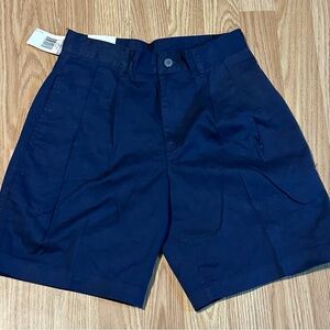Sahara Club Navy Blue Pleated Shorts - Size 14 - New w/ Tags - 100% Cotton